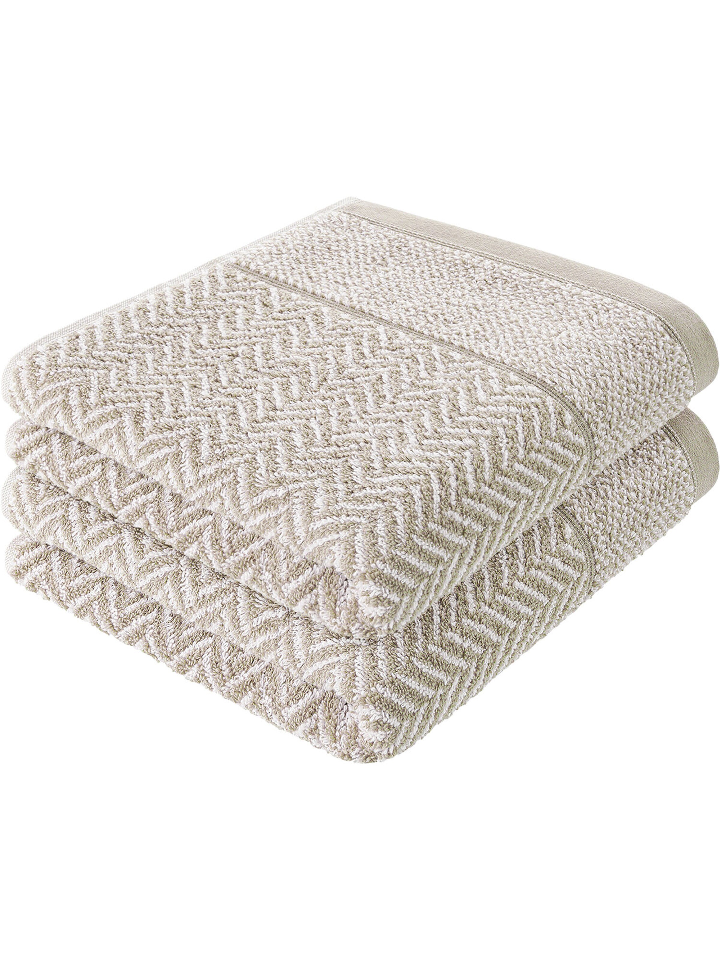 Herzbach home Handtuch Italian im 2er SET, Flächengewicht 500 gsm in Grau: Vorderseite