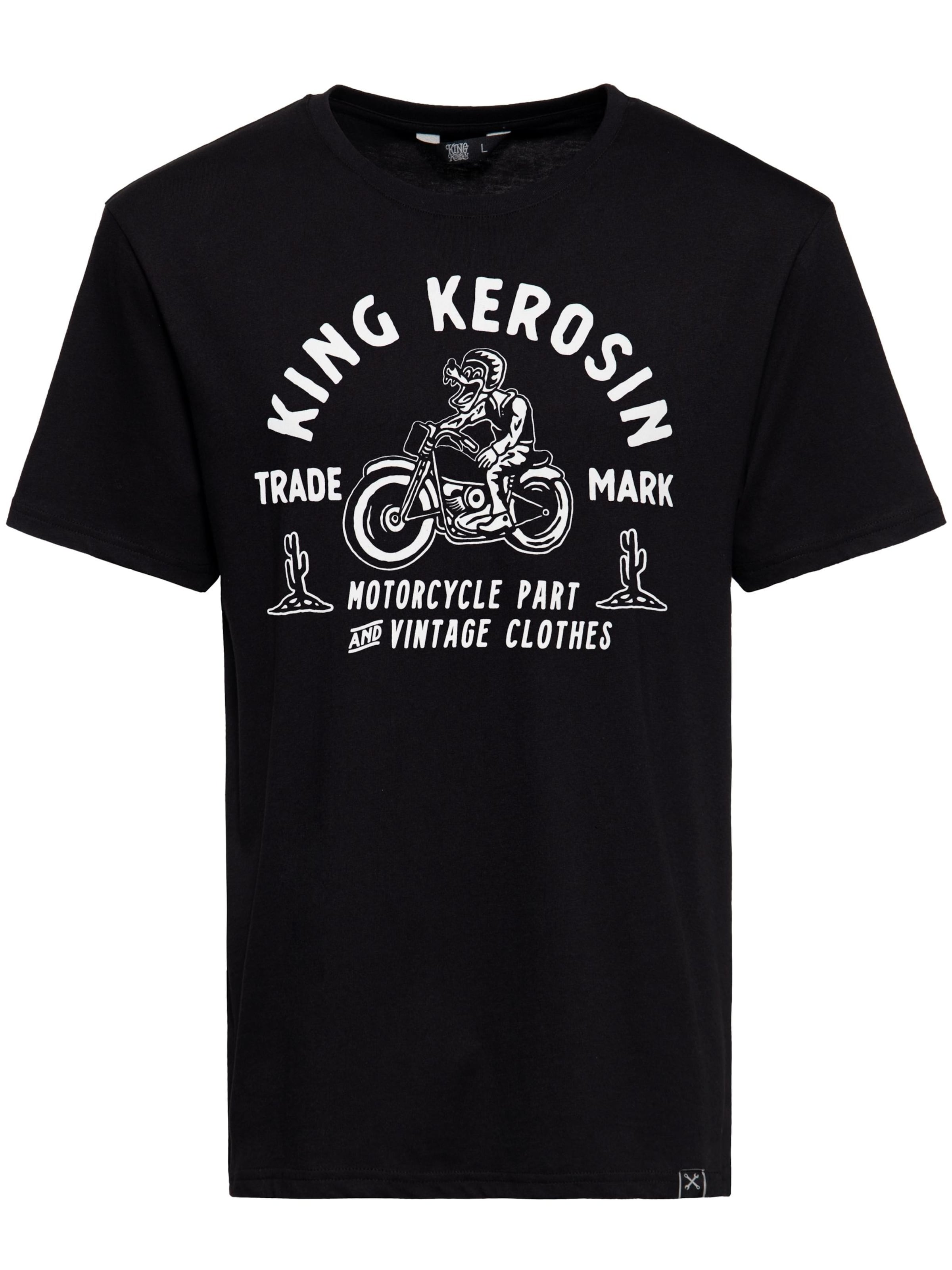 King Kerosin Shirt 'Motorcycle Part & Vintage Clothes' in Black: front
