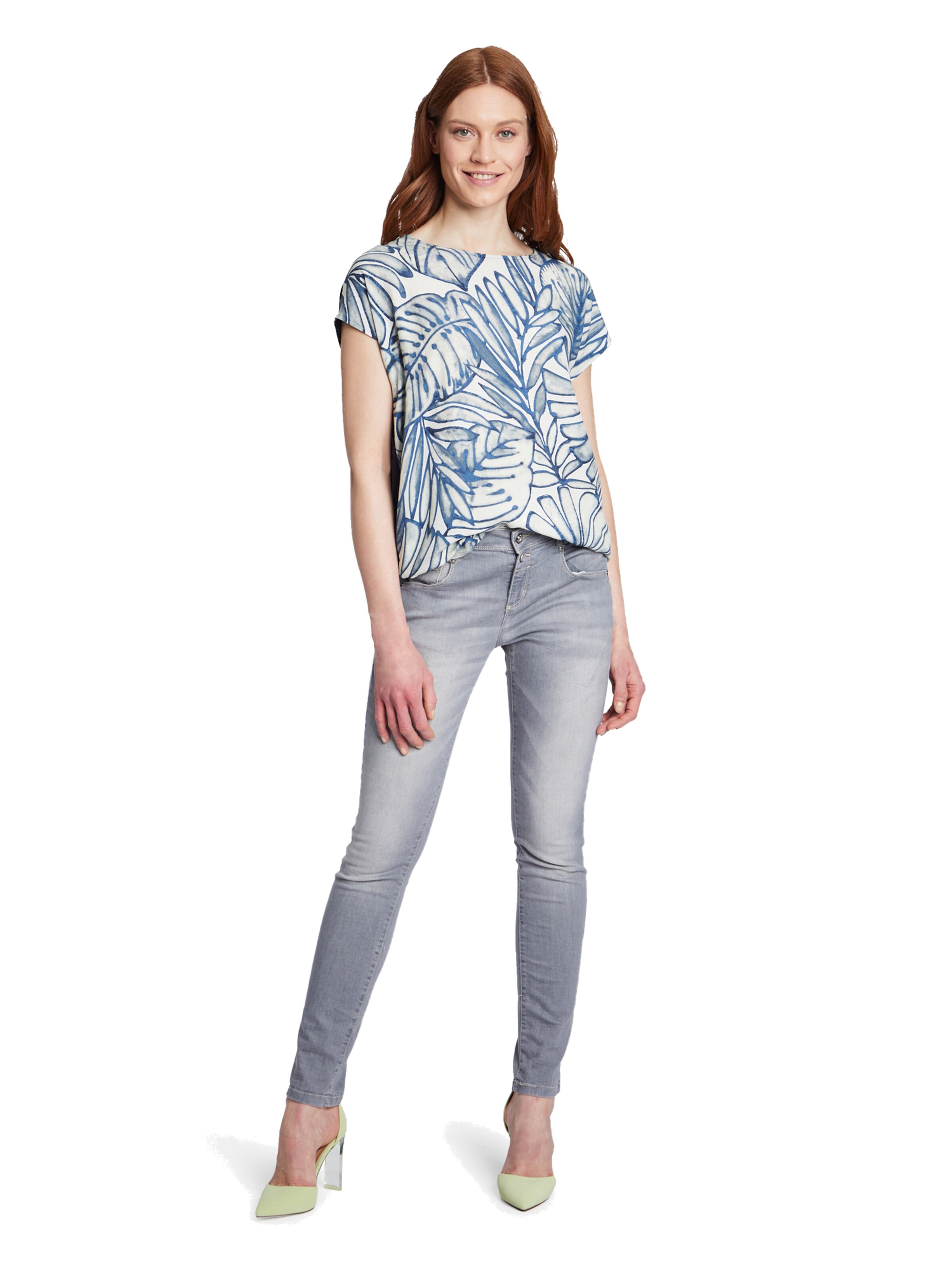 Frauen Jeans Cartoon Boyfriend-Hose mit Reißverschluss in Beige - YB19761 Frauen Jeans Cartoon Boyfriend-Hose mit Reißverschluss in Beige - YB19761