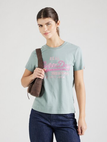 Maglietta di Superdry in verde: frontale