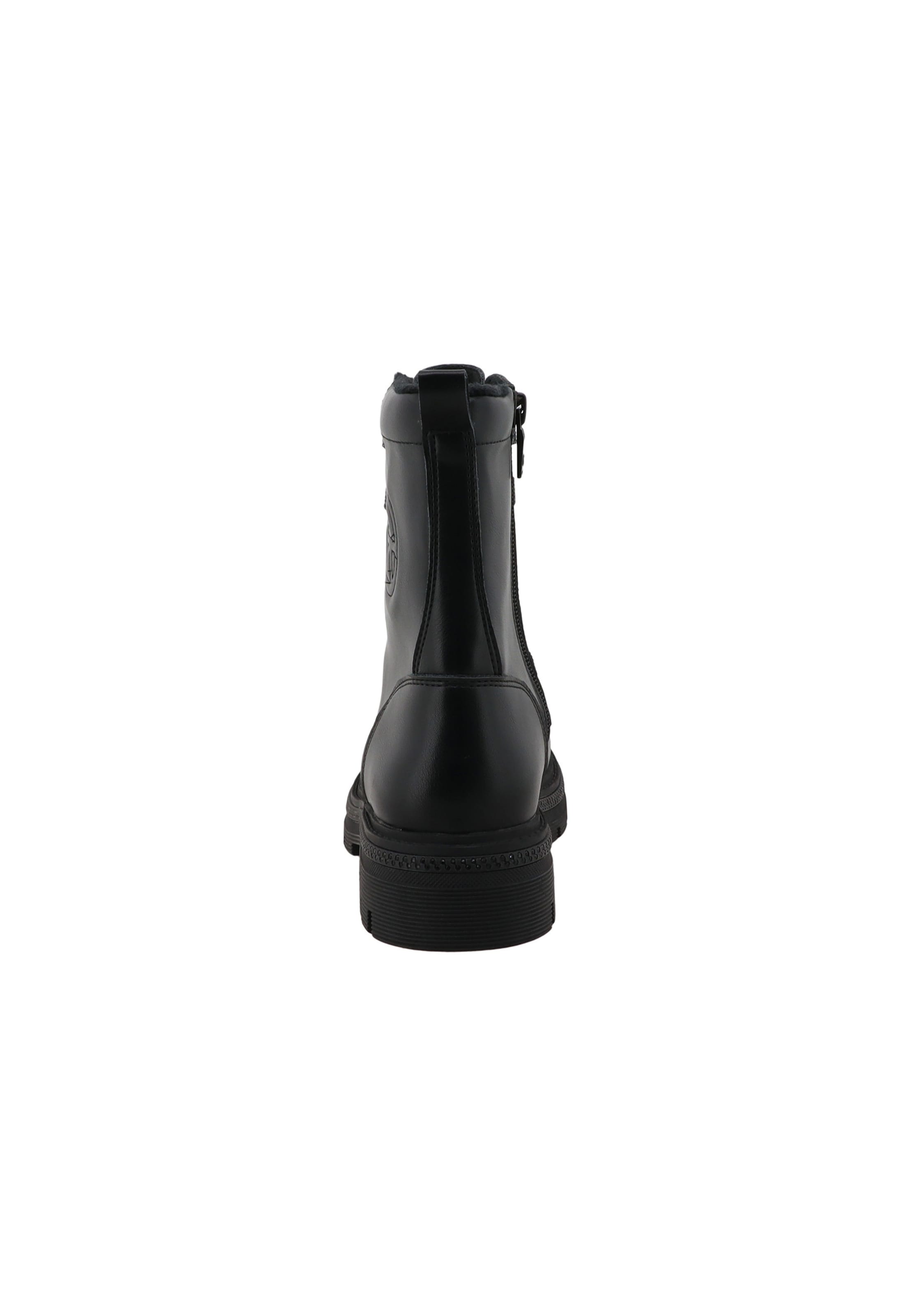 TOM TAILOR Schnürstiefelette in Schwarz