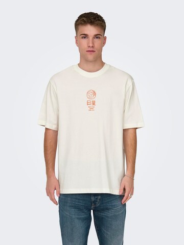 Only & Sons Тениска 'Malik' в бяло: отпред