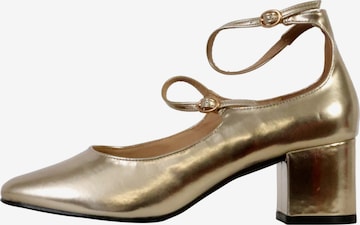 The Divine Factory Pumps 'Pumps mit Riemchen' in Gold: front