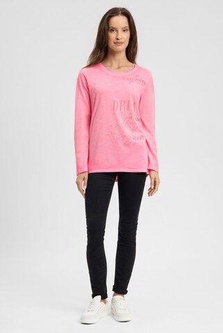 Soccx Langarmshirt mit Print und Schmucksteinen in Rot