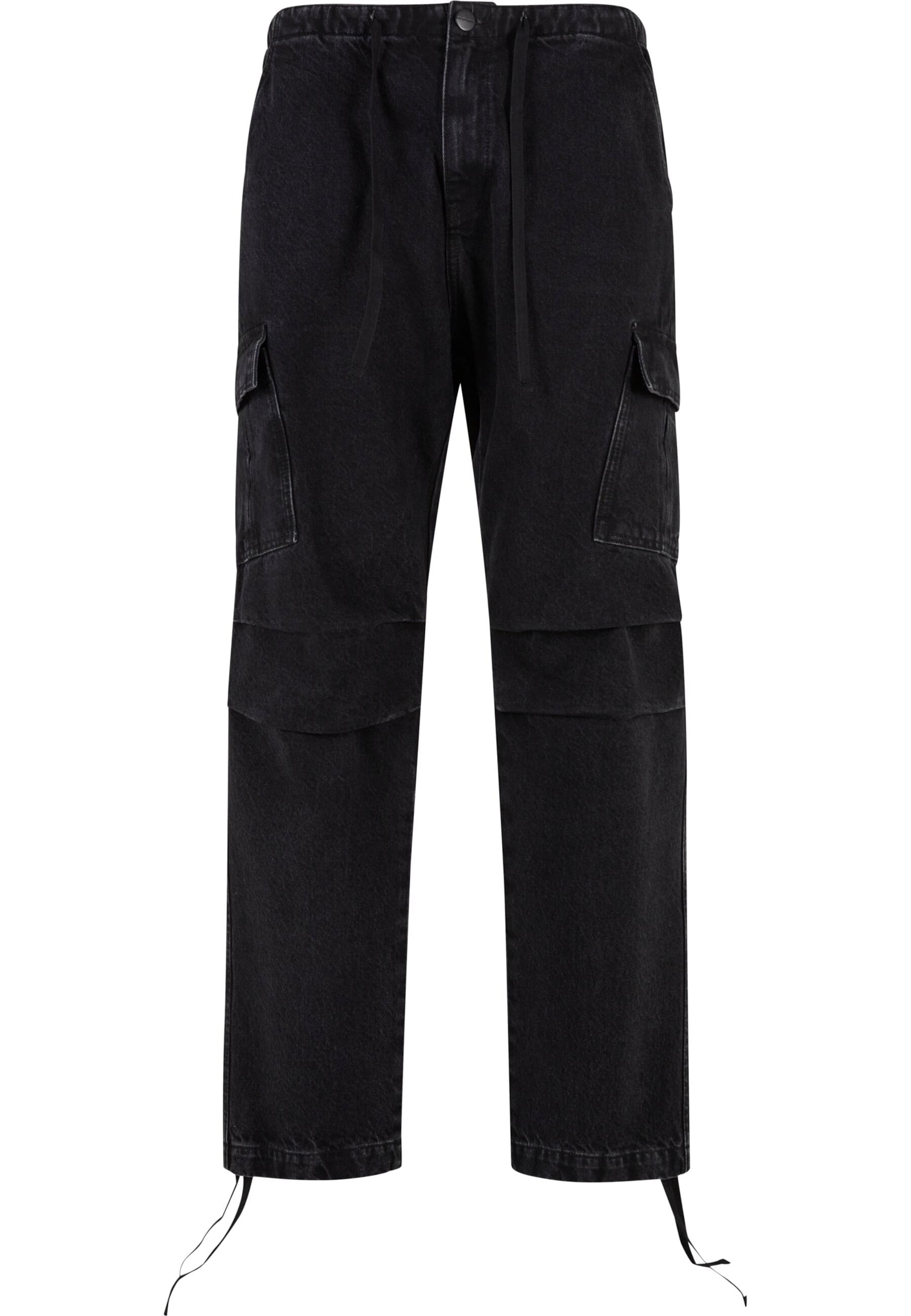 2Y Studios Loosefit Džíny s kapsami 'Alan' – černá: přední strana