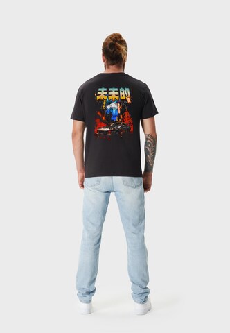 Oldskull Shirt 'Asian City Nights Racing Car' in Black