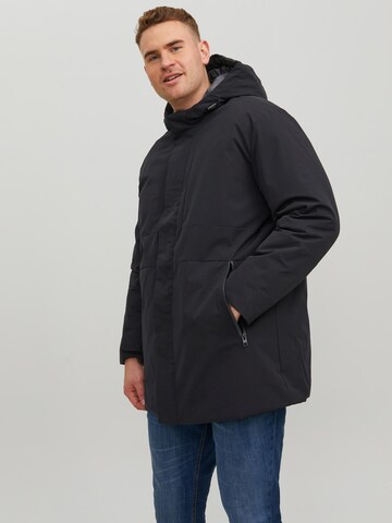 Jack & Jones Plus Winter Jacket 'Blatiger' in Black: front