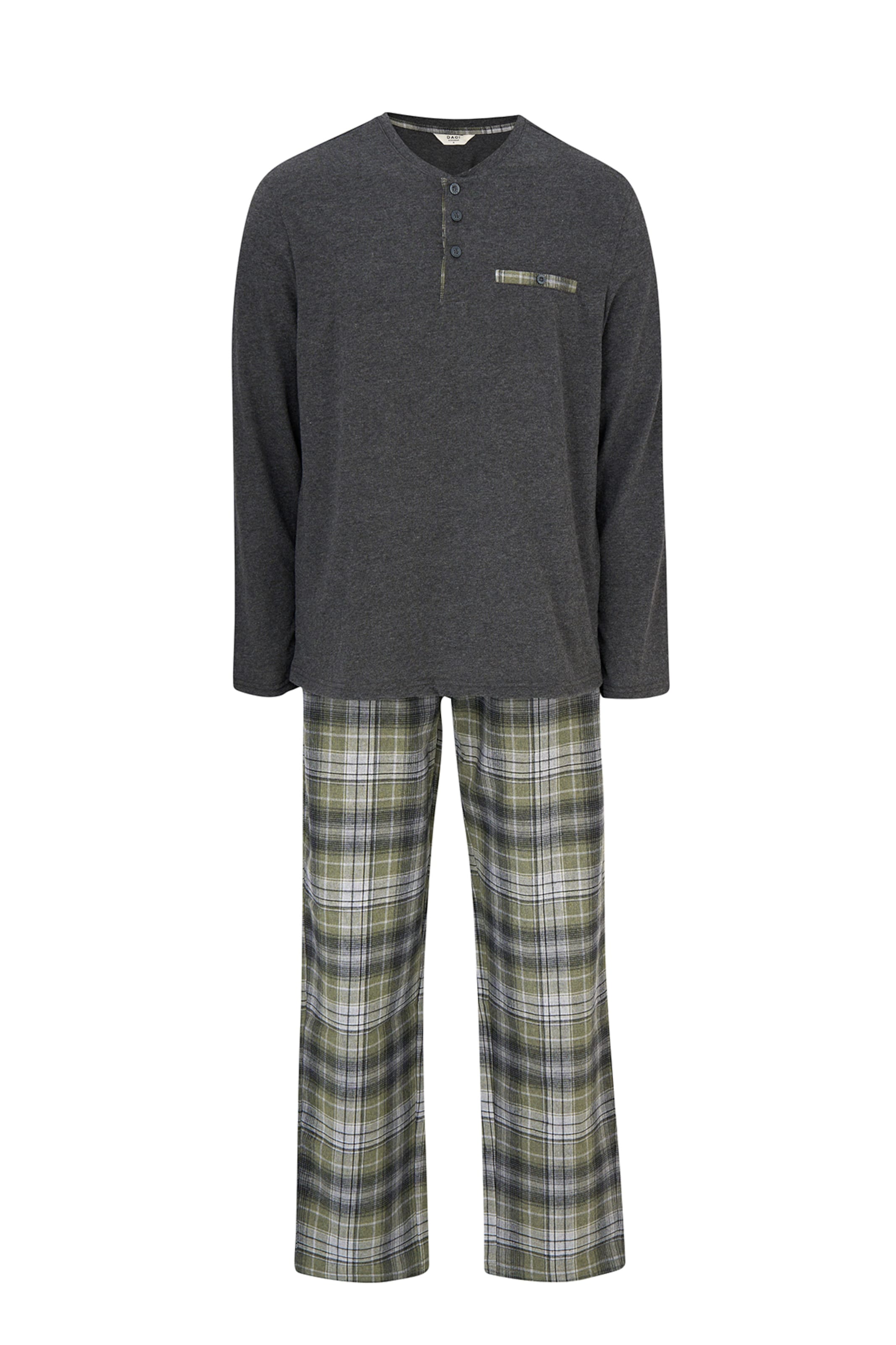 Dagi - Pijama largo en gris: frente