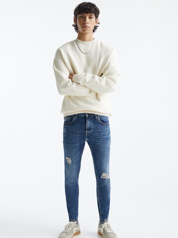 Skinny Jeans de la Pull&Bear pe albastru