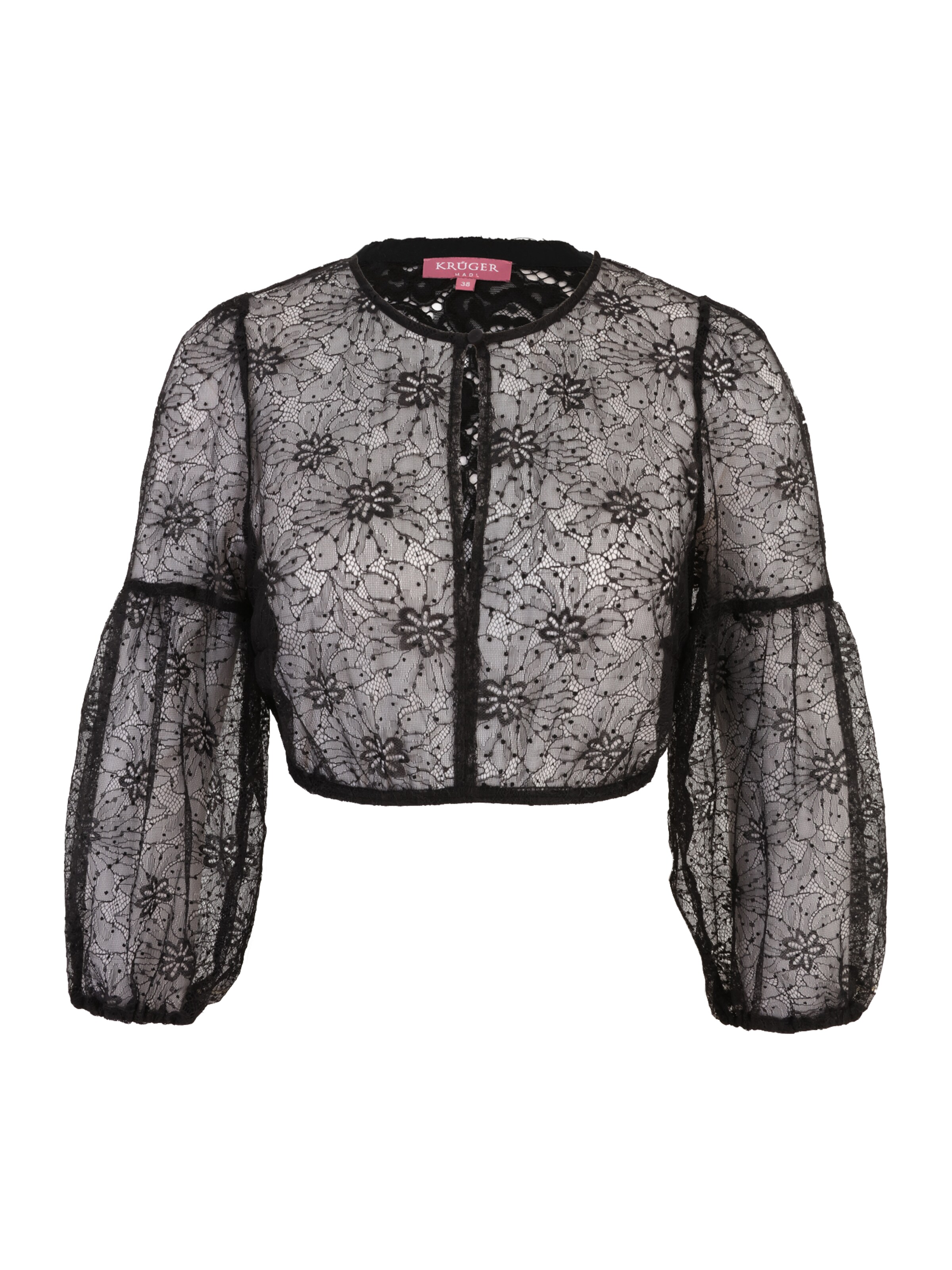 Krüger Madl - Blusa tradicional en negro: frente
