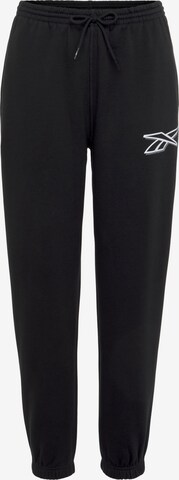 Reebok Tapered Workout Pants in Black: front