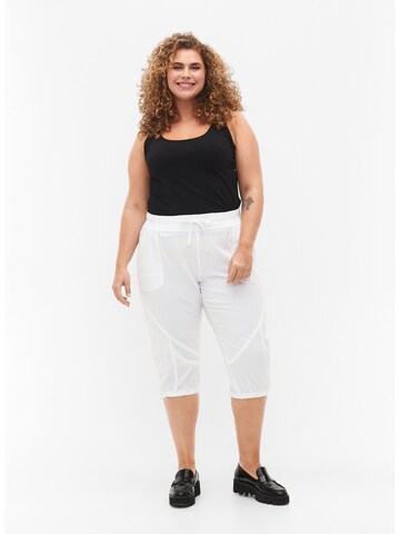 Loosefit Pantaloni 'Jeasy' de la Zizzi pe alb