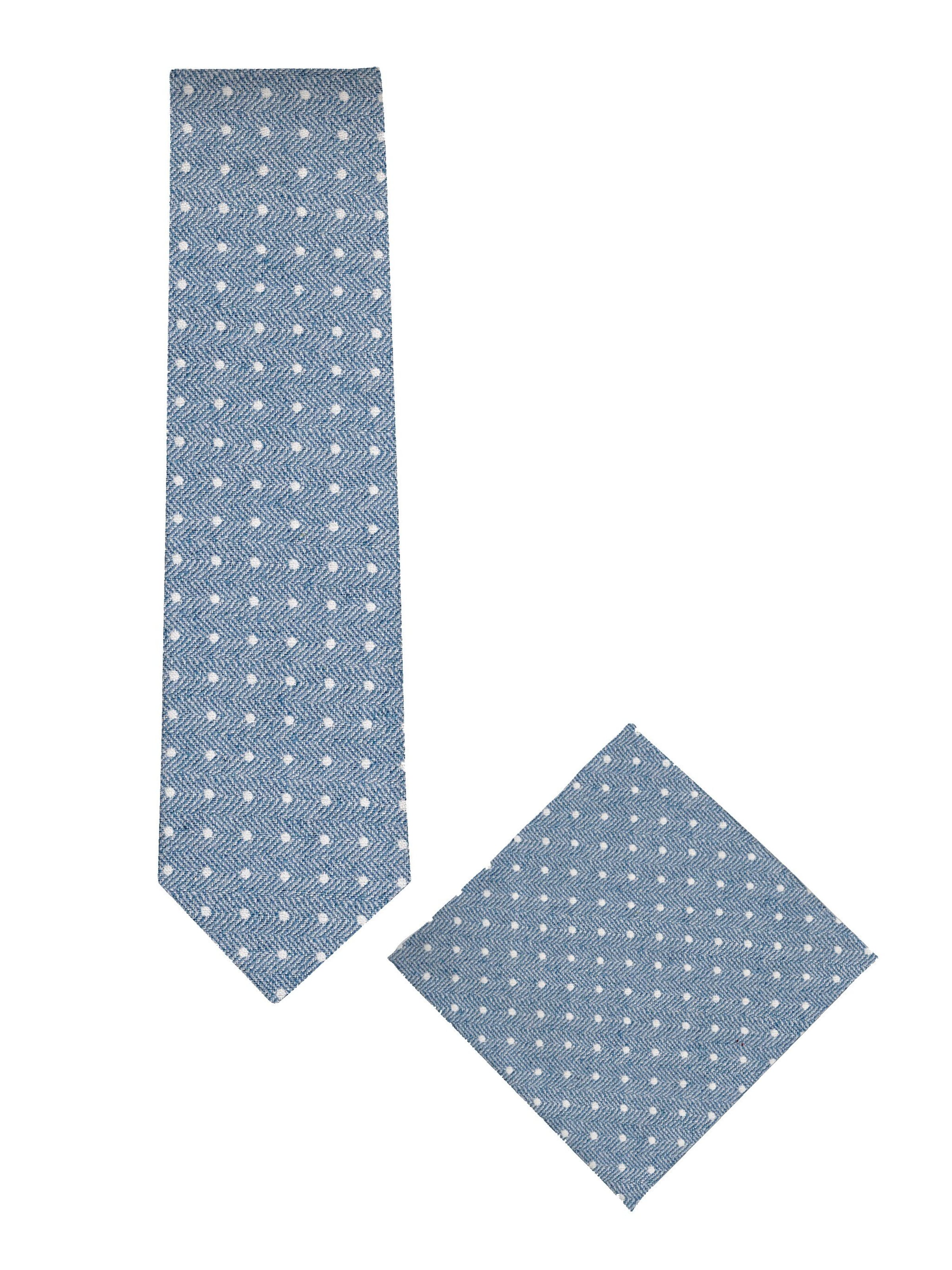Real Guys Set Krawatte mit Einstecktuch in Blau: Vorderseite