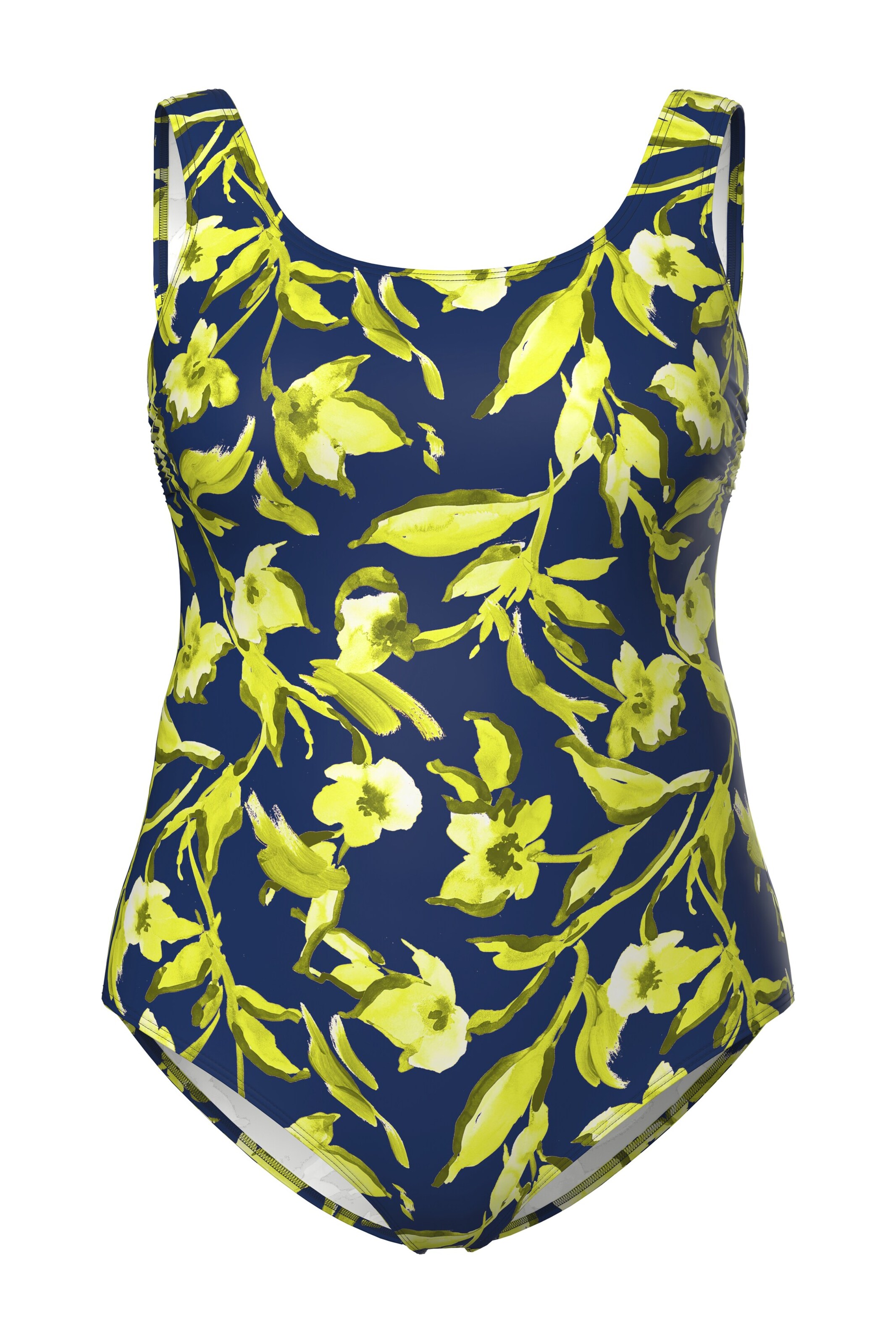 Ulla Popken Bustier Badpak in Blauw: voorkant