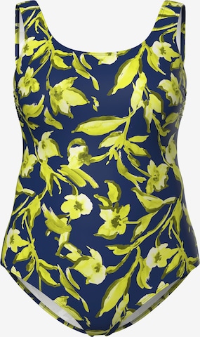 Ulla Popken Bustier Badeanzug in Blau: Vorderseite