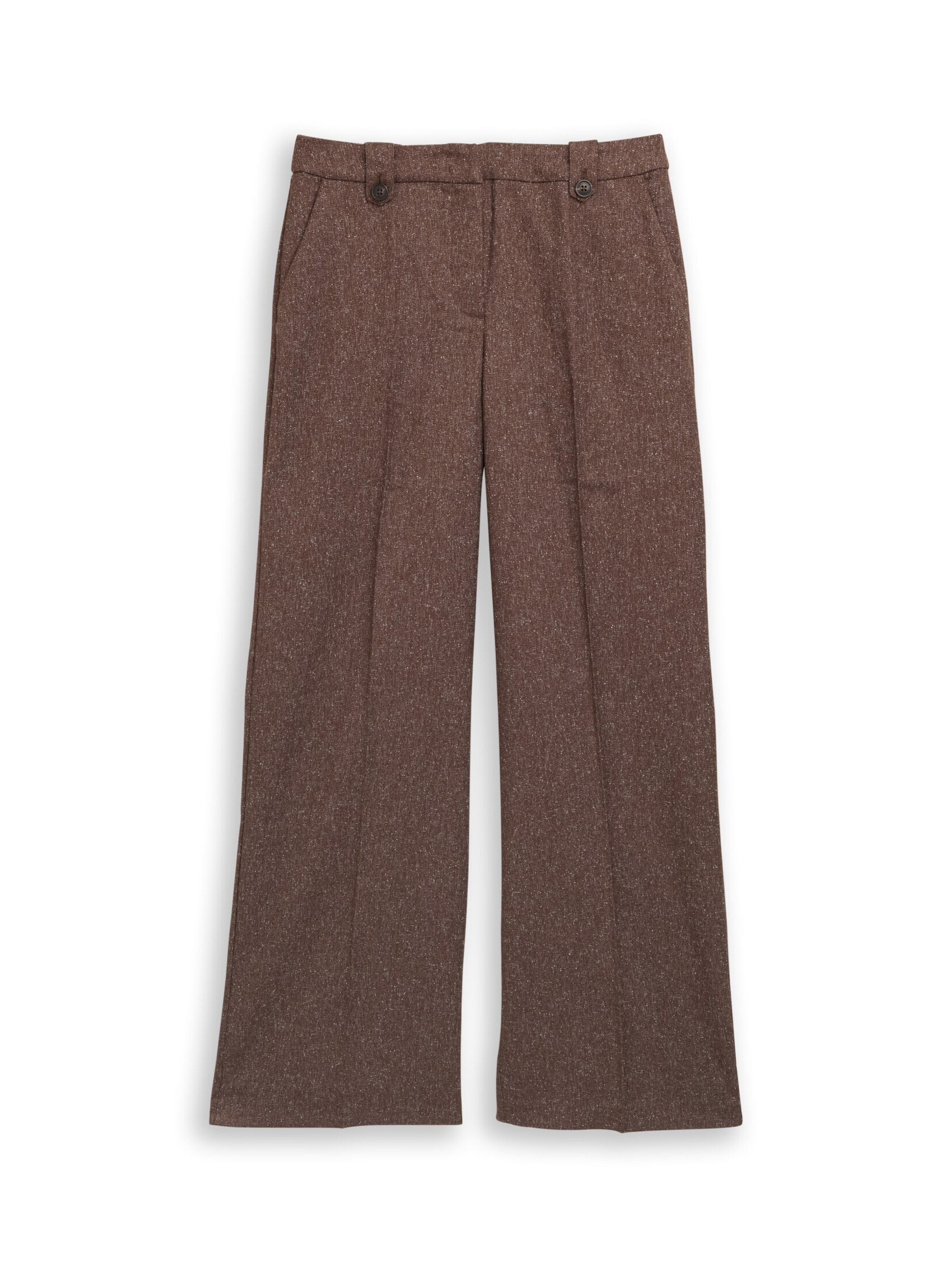 TOM TAILOR Loose fit Pleated Pants 'LEA' in Brown: front