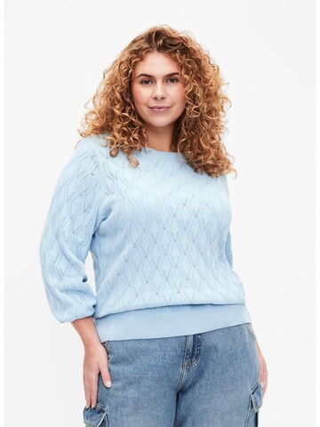 Pull-over 'Melsa' Zizzi en bleu : devant