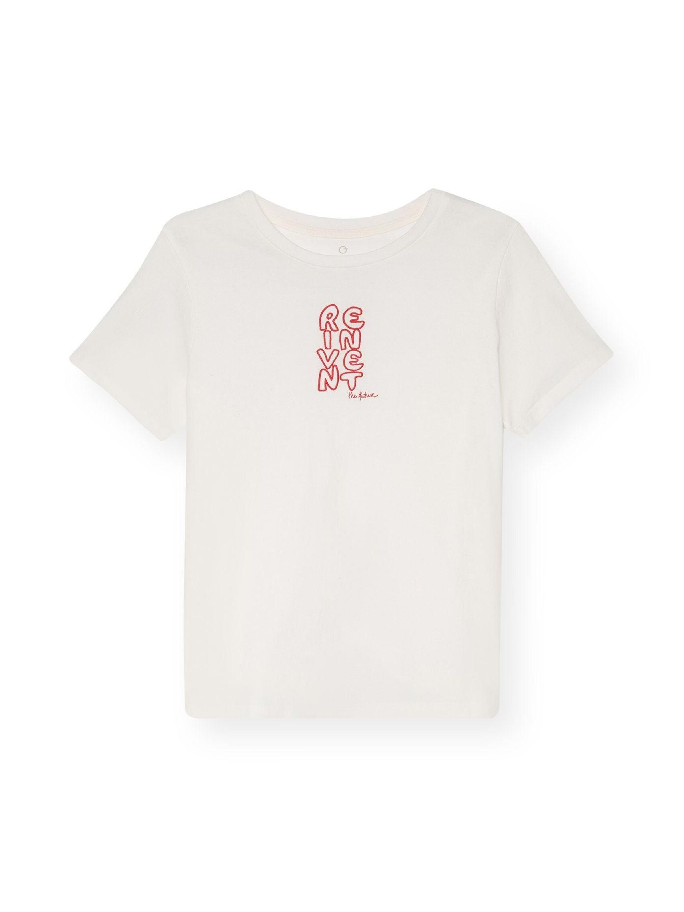 ThokkThokk Shirt 'REINVENT EMBROIDERY' in White: front