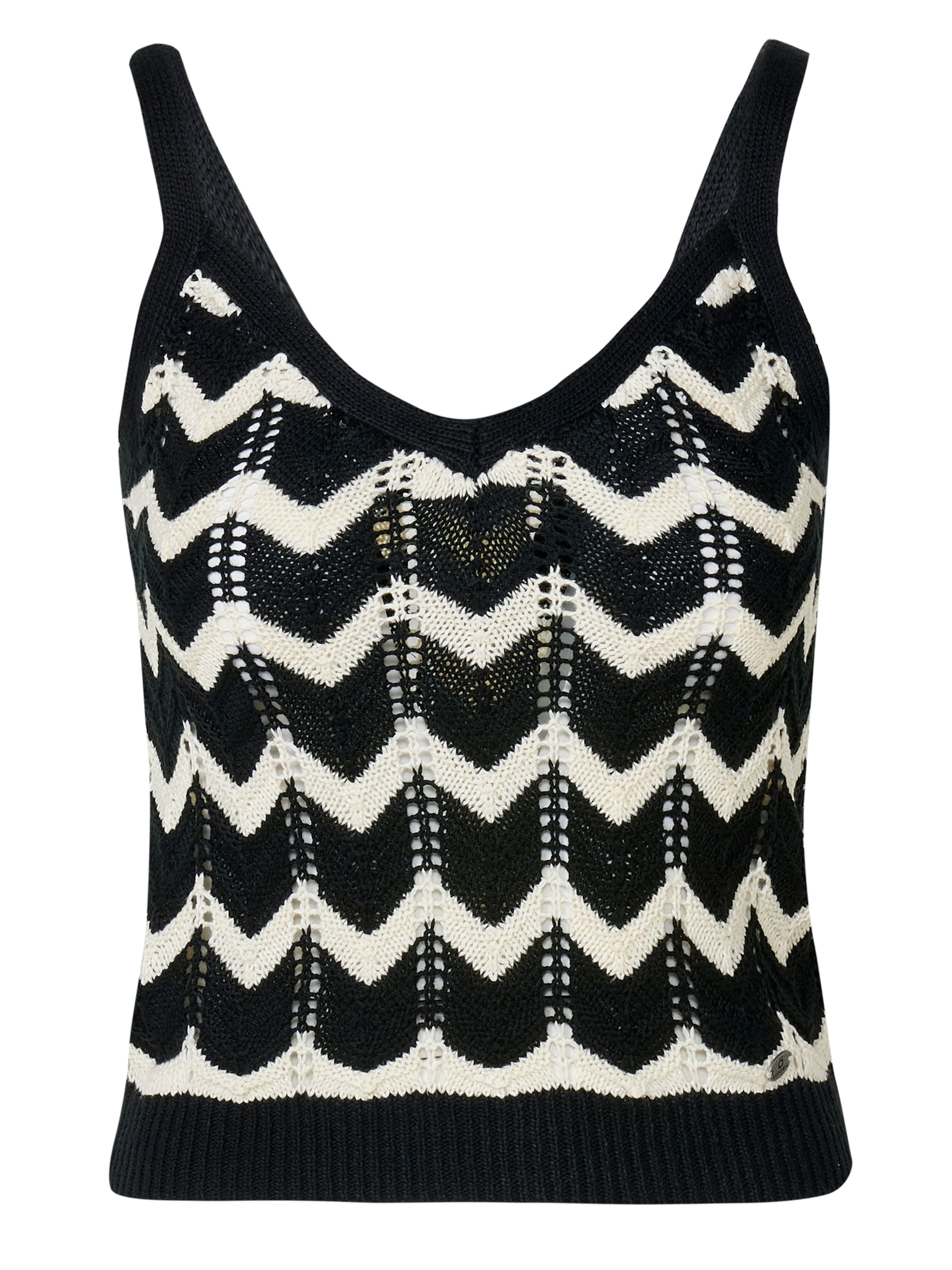 KOROSHI Top z dzianiny w kolorze czarny: przód