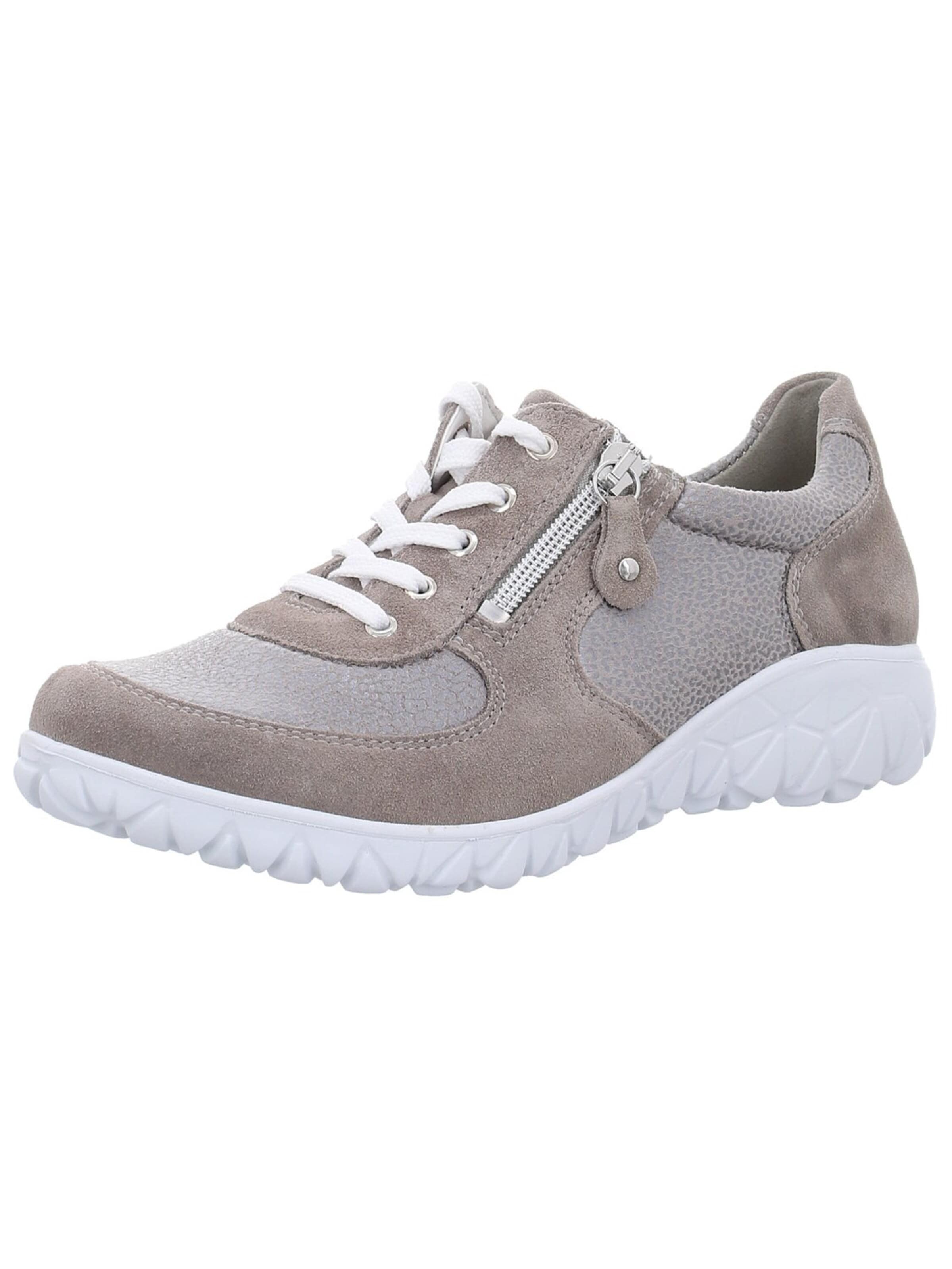 WALDLÄUFER Sportlicher Schnürschuh 'Damen Schnürschuh H89001-233/201 Echt Leder in grau'‌‌‌‌‌ in Grau: Vorderseite