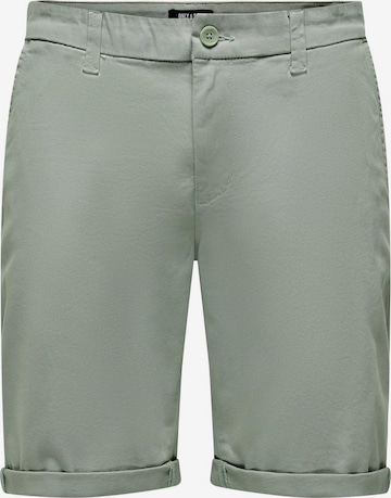 Pantalon chino 'Peter' Only & Sons en vert : devant