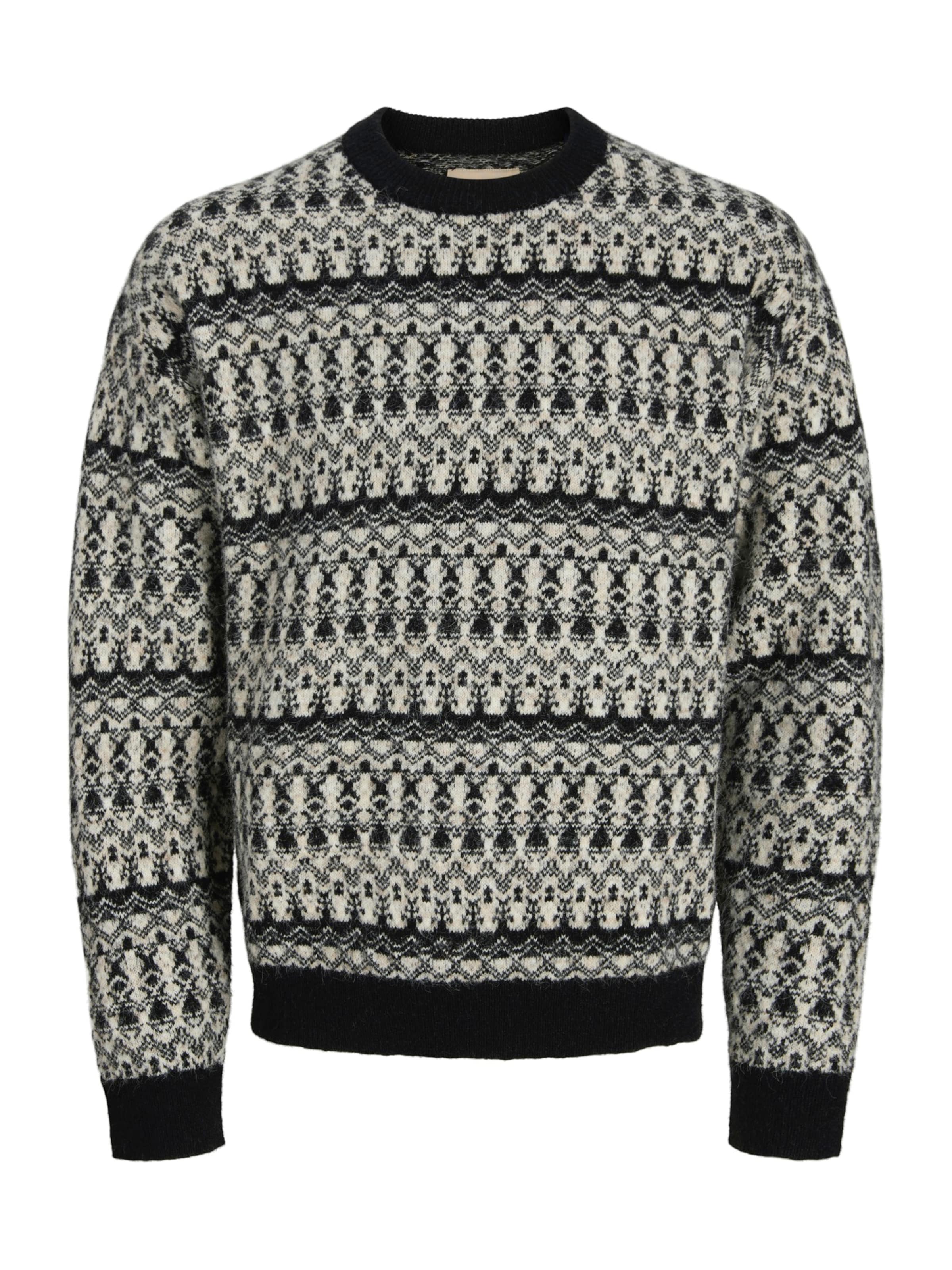 Pulover 'JPRBLUMAX FAIRISLE' de la Jack & Jones Premium pe negru: față