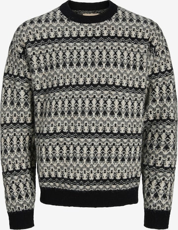 Jack & Jones Premium Neulepaita 'JPRBLUMAX FAIRISLE' värissä musta: etupuoli