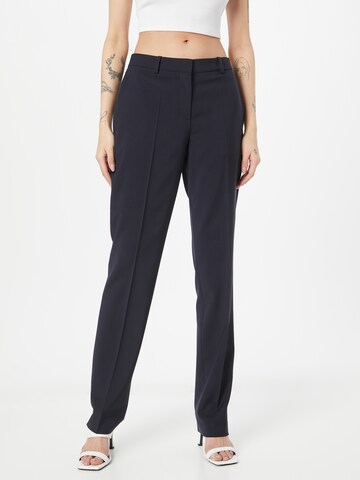 BOSS Regular Pleated Pants 'Tameah' in Blue: front