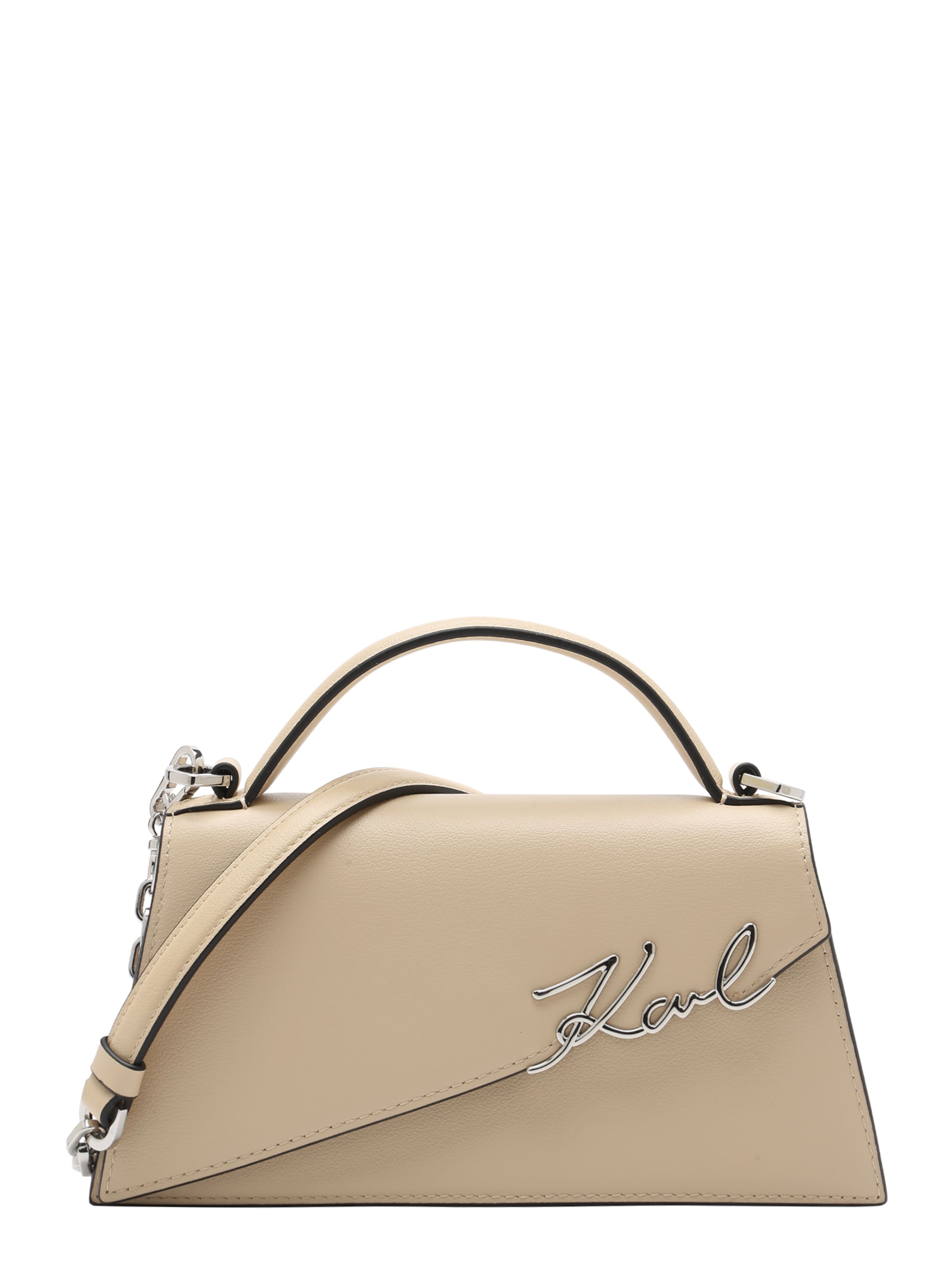 Karl Lagerfeld Чанта с презрамки в бежово: отпред
