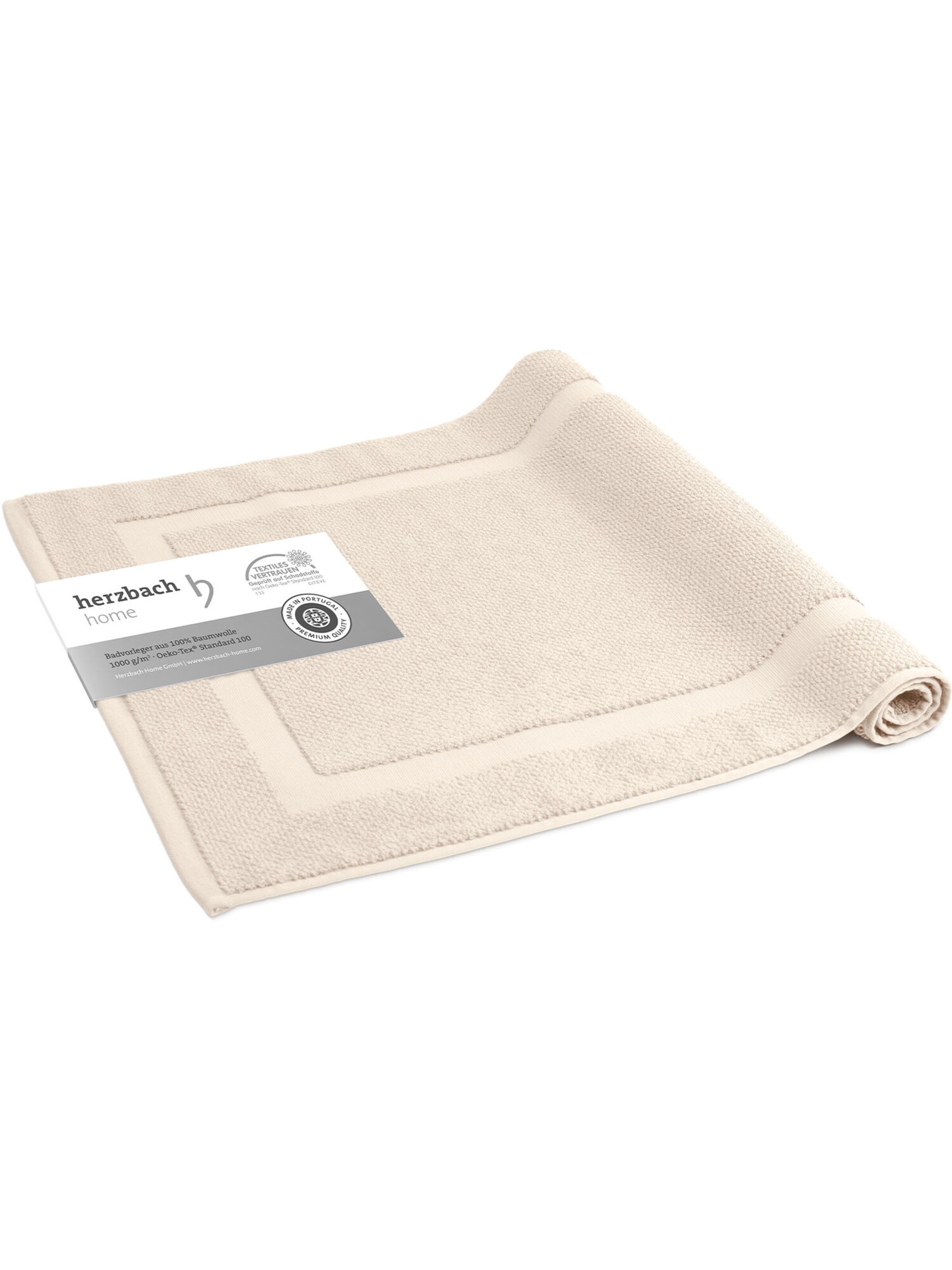 Tapis de bain Herzbach home en beige : devant