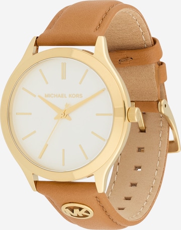 MICHAEL Michael Kors Analoginen kello 'SLIM RUNWAY' värissä ruskea: etupuoli