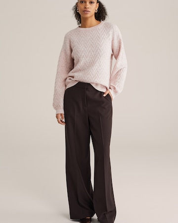 WE Fashion Wide Leg Bukser med fals i brun