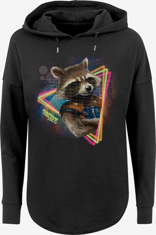 F4NT4STIC Sweatshirt 'Marvel Guardians of the Galaxy Neon Rocket' in Zwart: voorkant