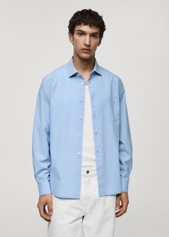 MANGO MAN Regular fit Button Up Shirt 'Sira' in Blue: front