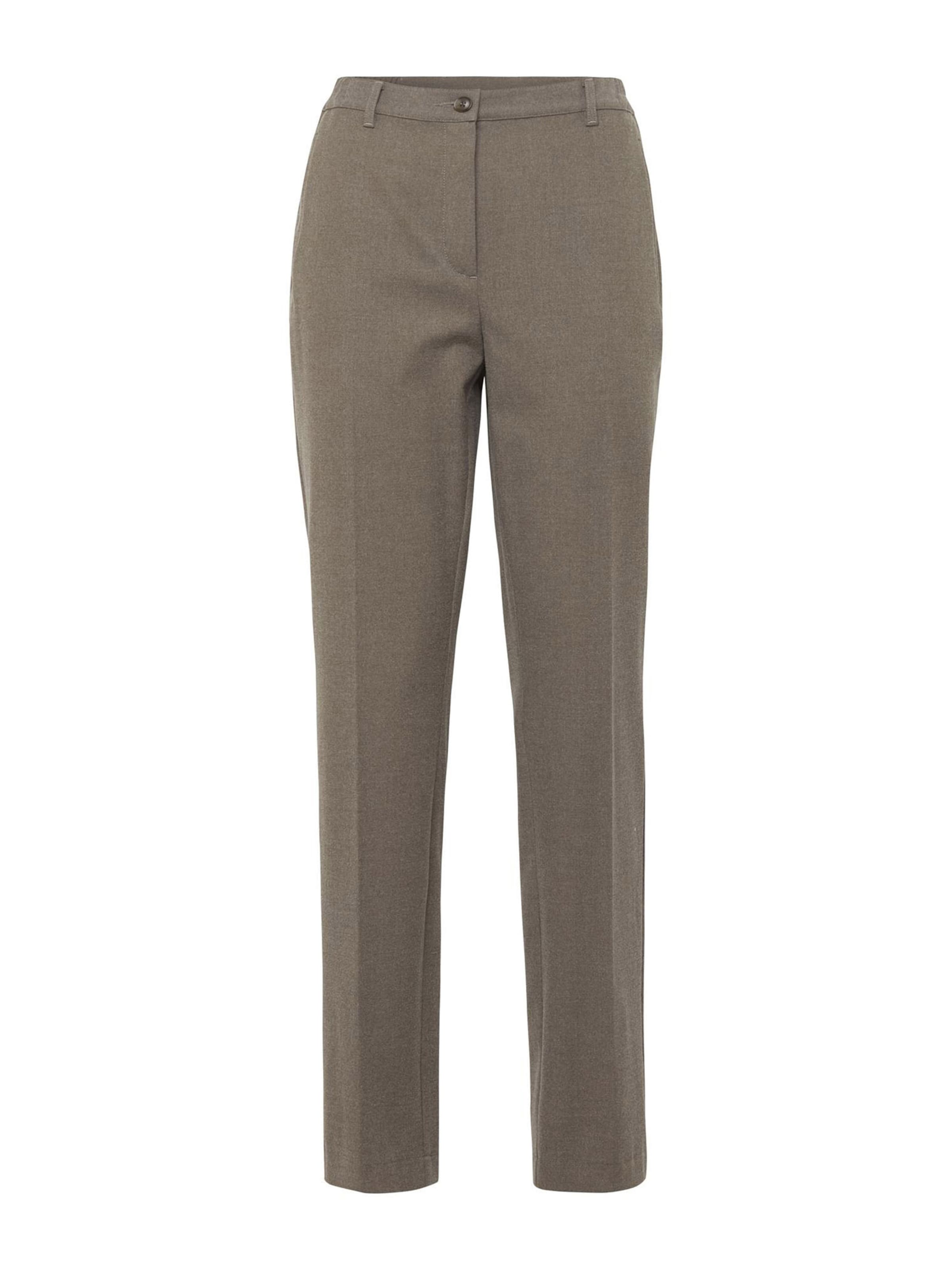 Goldner Regular Trousers with creases in Brown: front