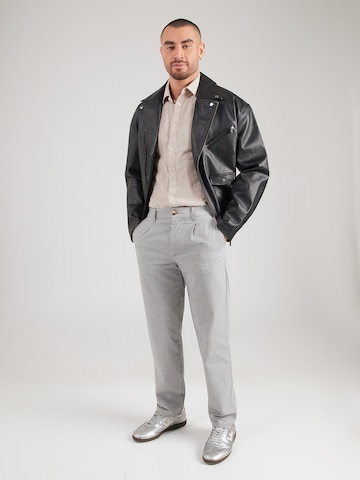 GABBA regular Παντελόνι πλισέ 'Napoli 19 Carre' σε γκρι