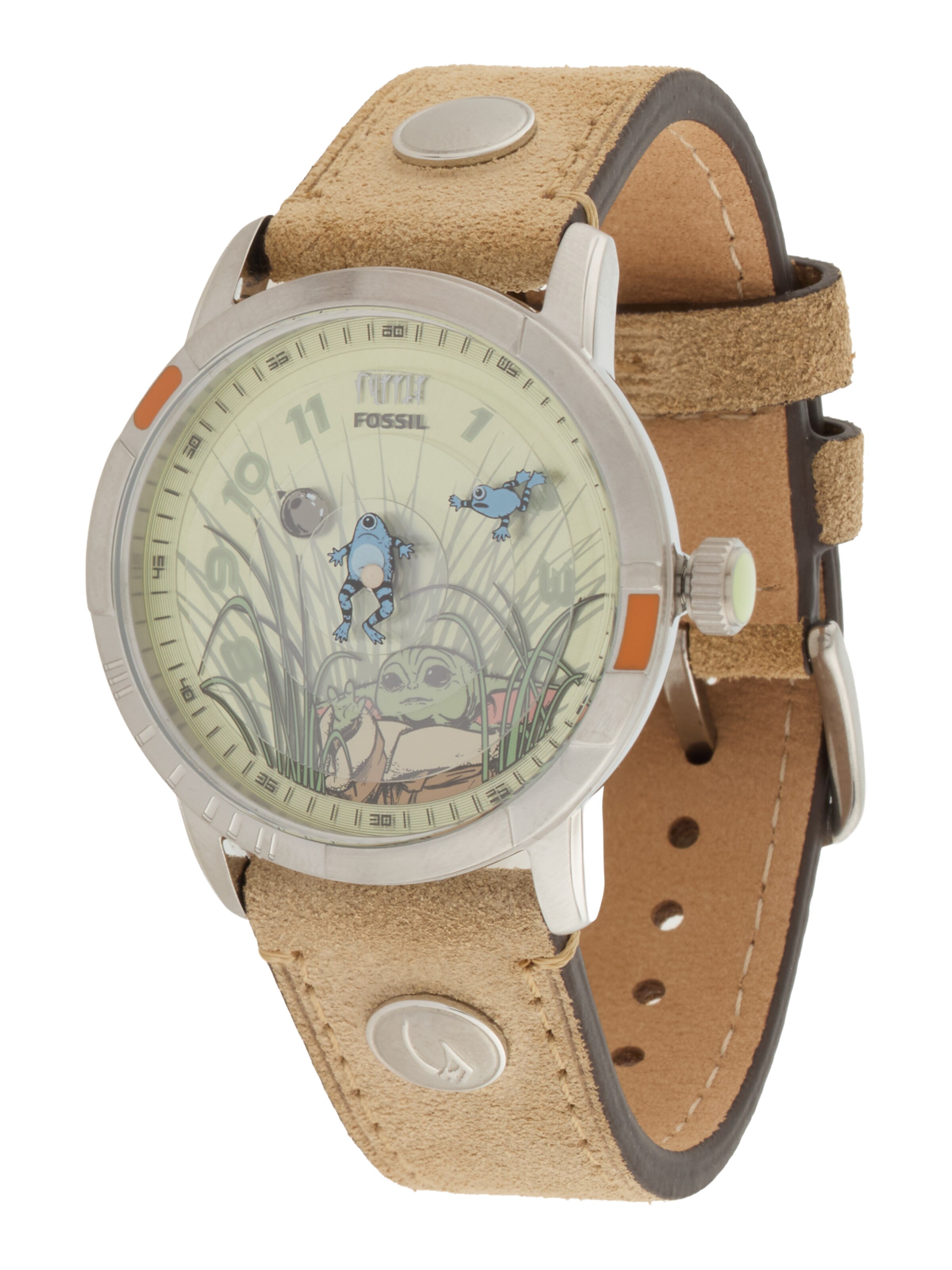 FOSSIL Uhr 'NEUTRA GROGU' in One Size in hellblau / hellbraun / hellgrün / silber, Produktansicht