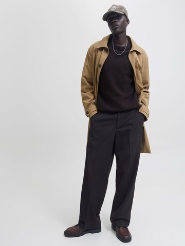 JACK & JONES Wide leg Trousers with creases in Black