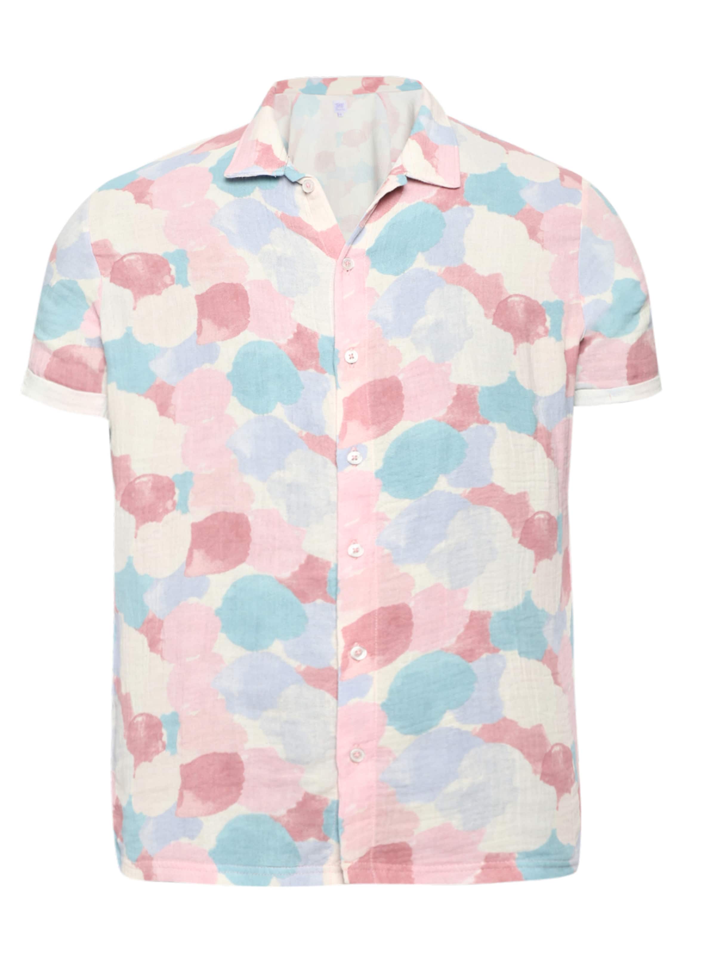 Campus Sutra Классический крой Рубашка 'Miles' в Ярко-розовый: спереди