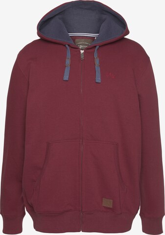 Man's World Zip-Up Hoodie in Red: front