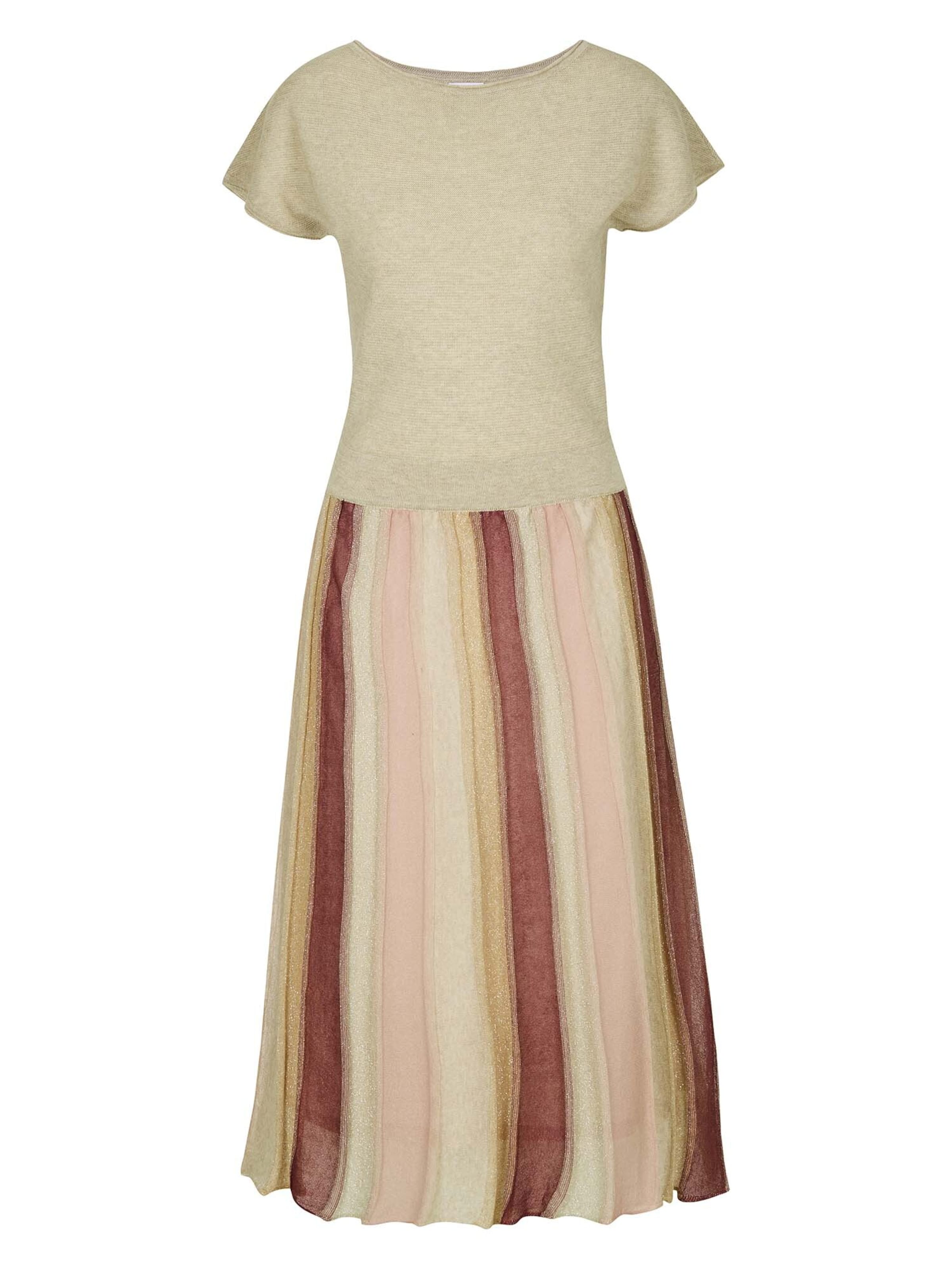 Robes en maille MADELEINE en beige : devant