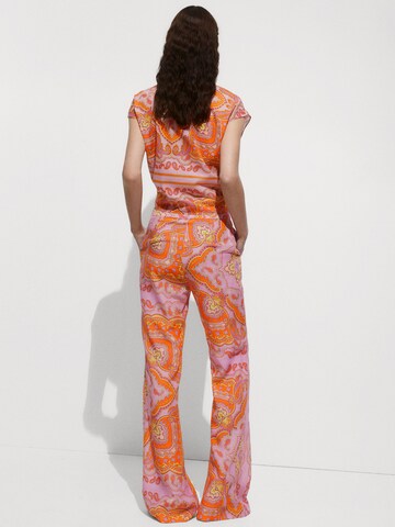 MANGO Wide Leg Hose 'Farrah' in Pink