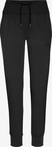 VENICE BEACH Tapered Workout Pants in Black: front