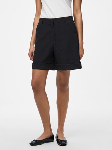 PIECES Regular Broek 'PCTEmpre' in Zwart: voorkant