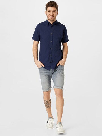 JACK & JONES جينز مضبوط قميص 'Summer' بلون أزرق