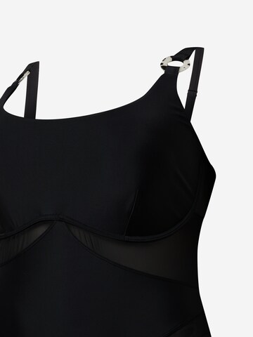 River Island Plus Bralette Swimsuit in Black