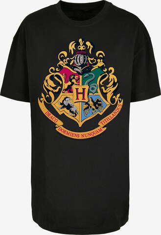 F4NT4STIC Shirt 'Harry Potter Hogwarts Crest Gold' in Zwart: voorkant