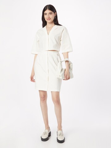 Calvin Klein Jeans Shirt Dress in White