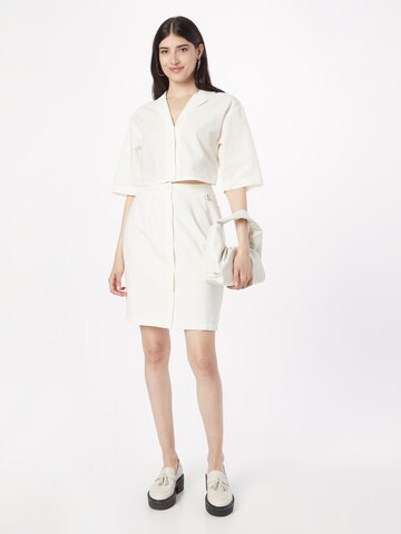 Calvin Klein Jeans Košeľové šaty - biela