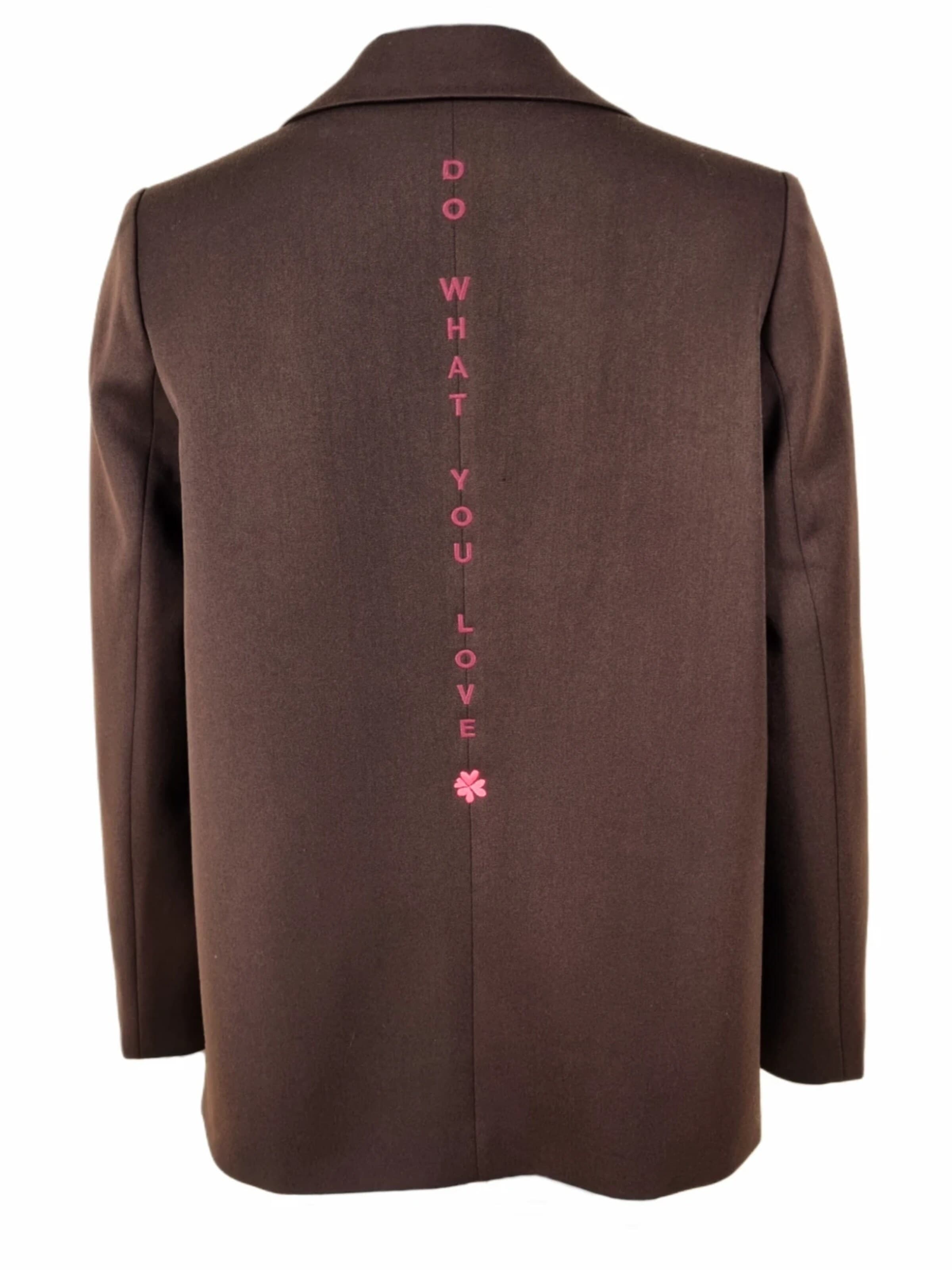 LIKS. Munich - Blazer 'mit Taschengürtel mit Applikation am Kragen aus Polyester - Viscose - Mischung - YunaC' en marrón